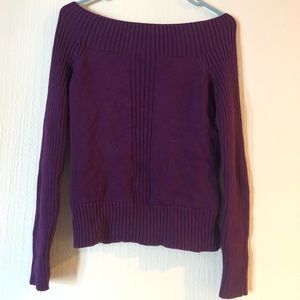 Purple moda international sweater stretchy long sleeve women’s off the shoulder
